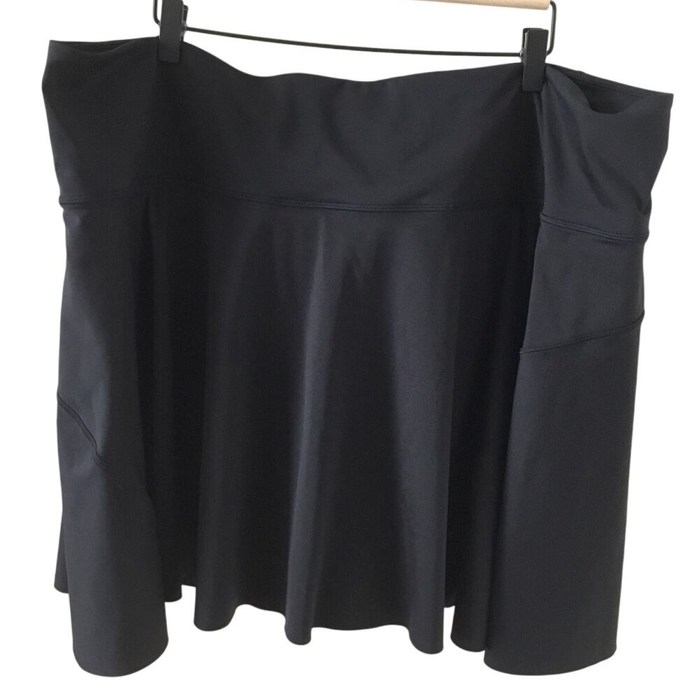 Athleta Ace High Rise 15 1/2 Tennis Skort Women's Size 3X Black 657683